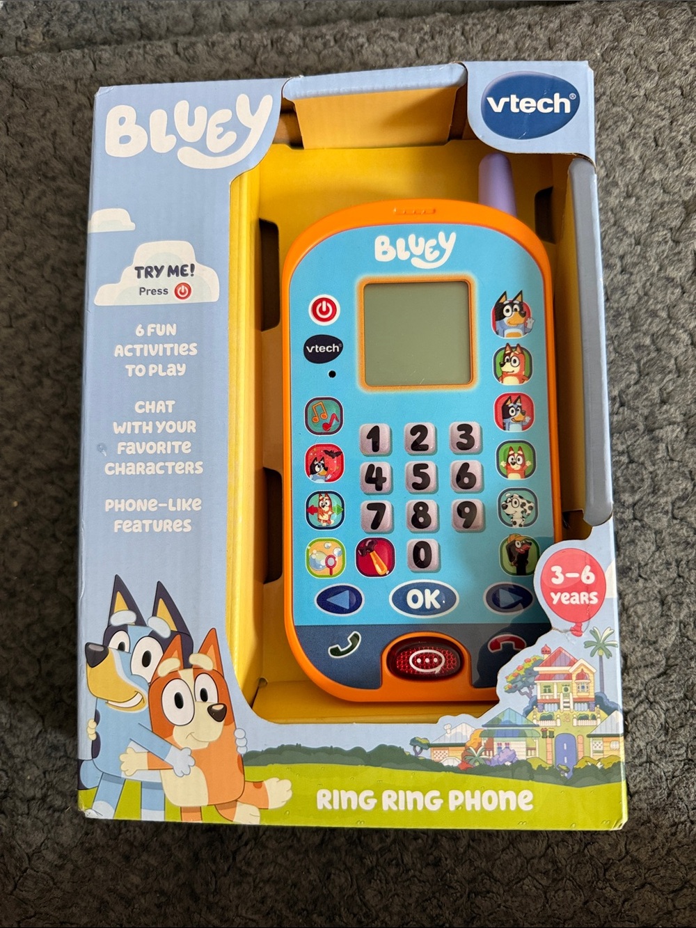 VTech Bluey Ring Ring Toy Phone - Orange & Blue